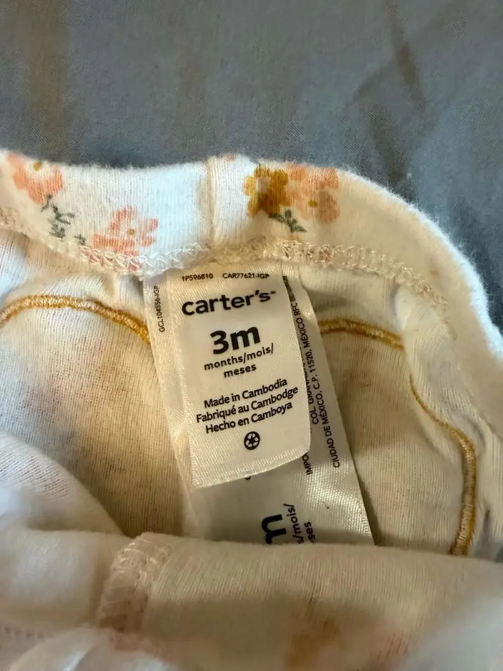 Carter's Bodysuit and Leggings Set Size 3m Yellow Polka Dot